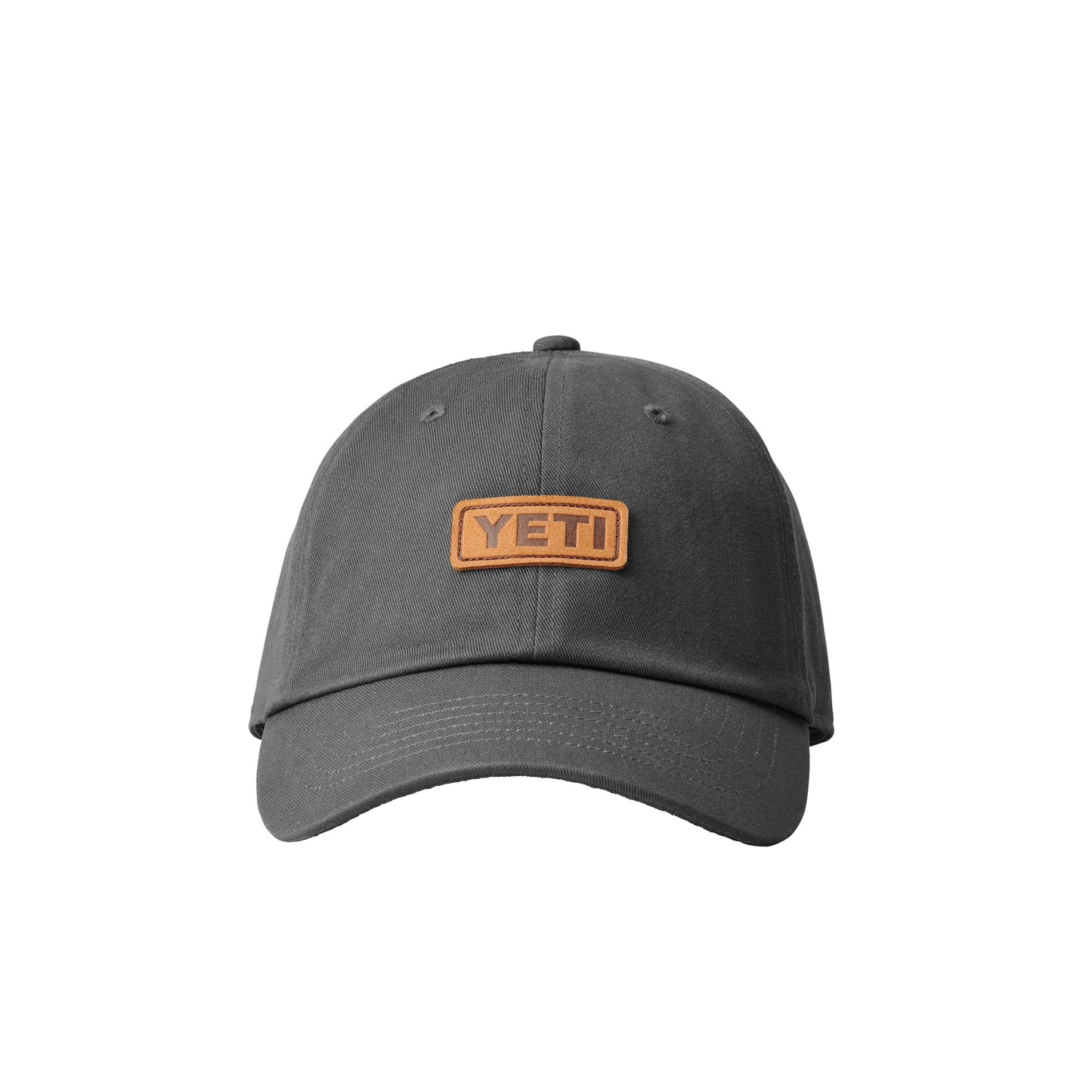 Leather Logo Badge Hat Dark Gray