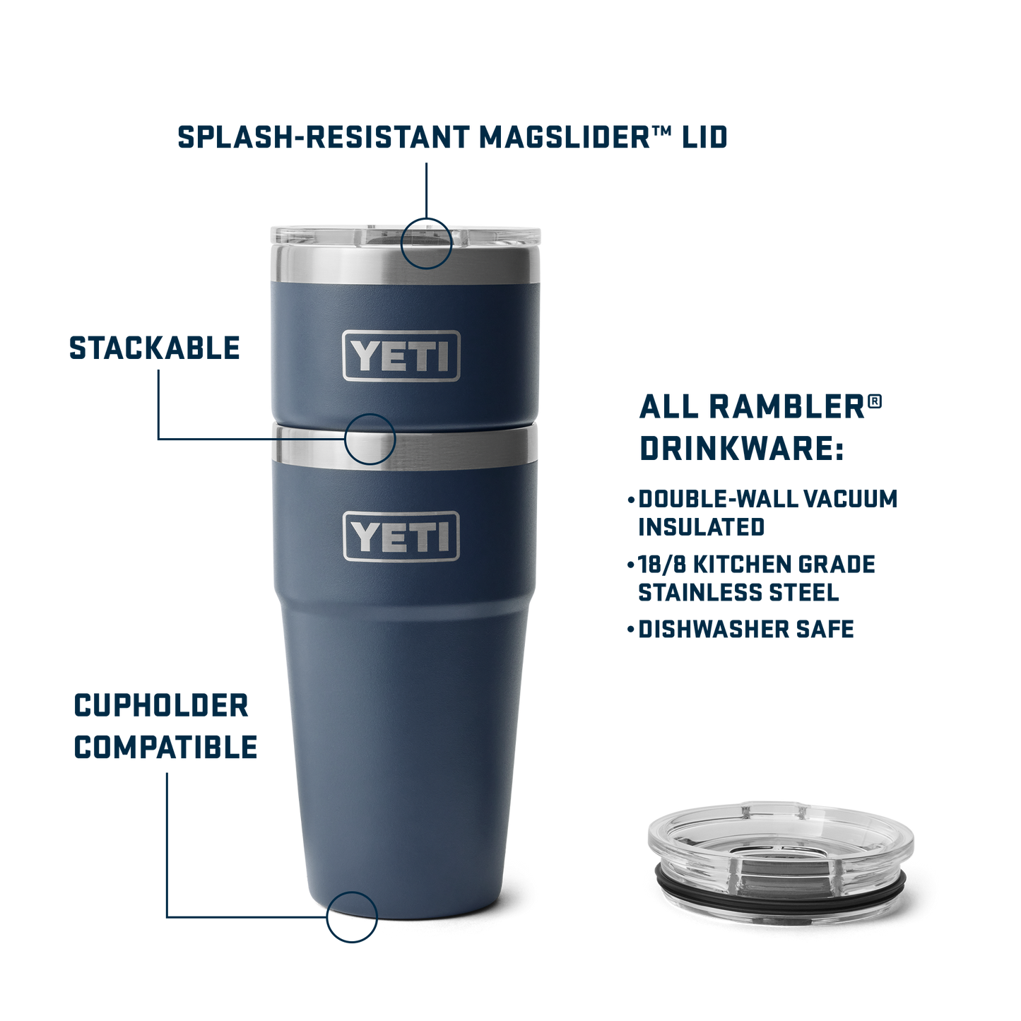YETI Rambler® 20 oz (591 ml) Stackable Cup Rescue Red