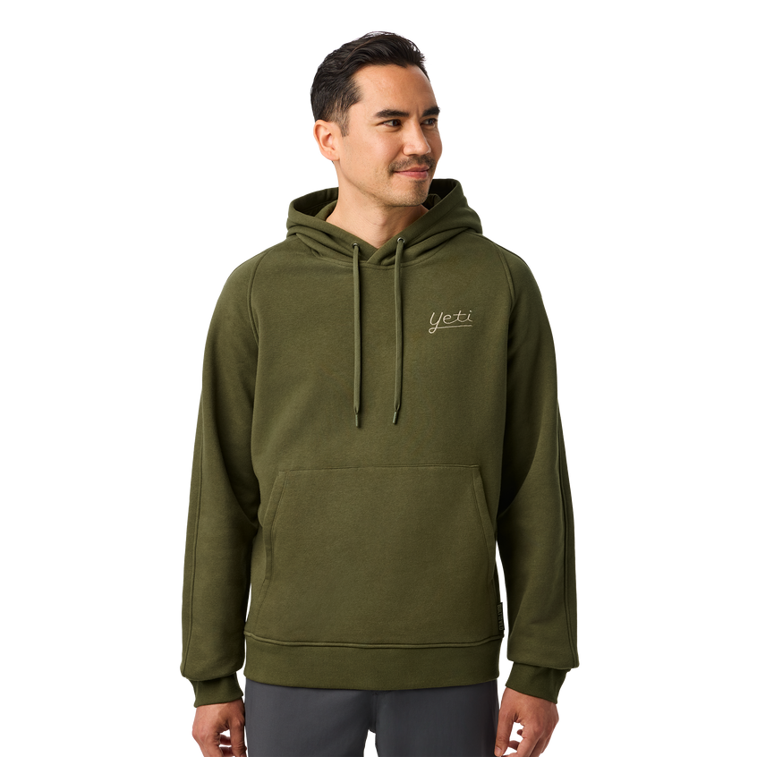 YETI® Script Built for the Wild Fleece Hoodie Olive