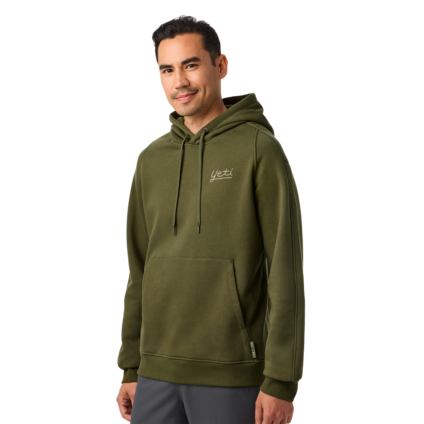 YETI® Script Built for the Wild Fleece Hoodie Olive