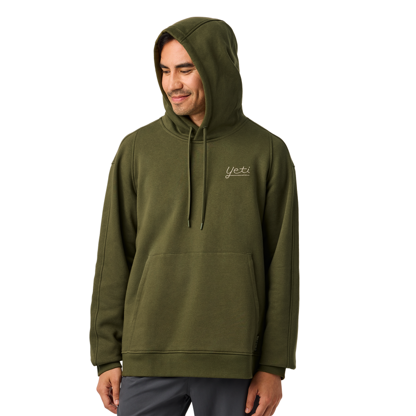 YETI® Script Built for the Wild Fleece Hoodie Olive