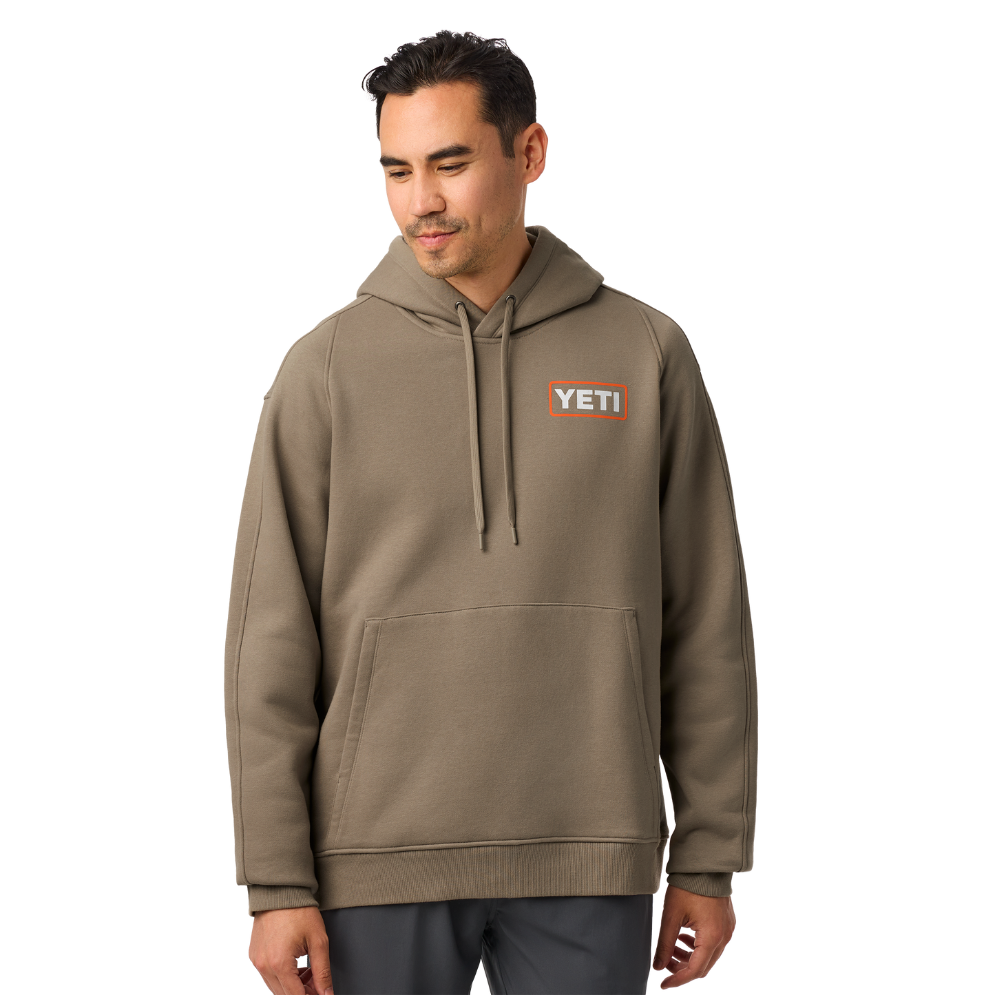YETI® Wetlands Logo Badge Fleece Hoodie Taupe