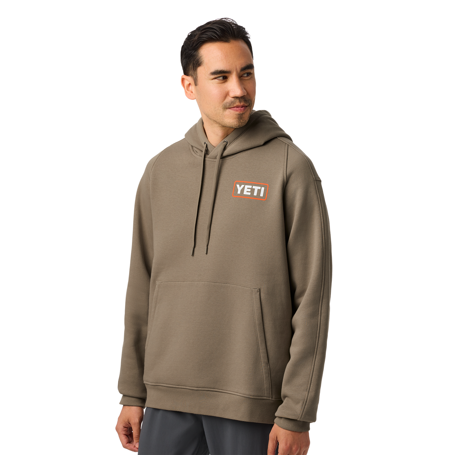 YETI® Wetlands Logo Badge Fleece Hoodie Taupe