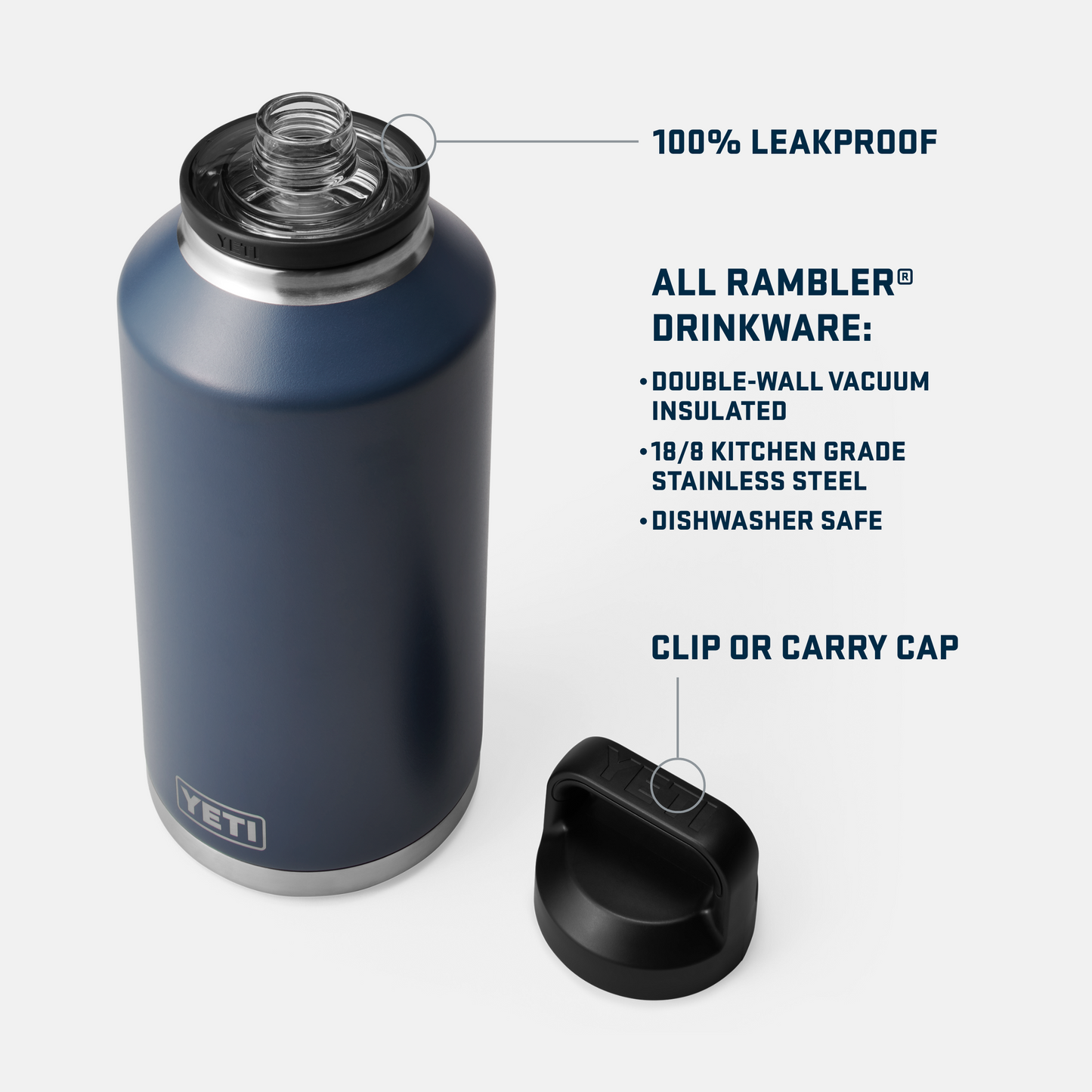 YETI Rambler® 64 oz (1.9L) Bottle With Chug Cap Royal Blue