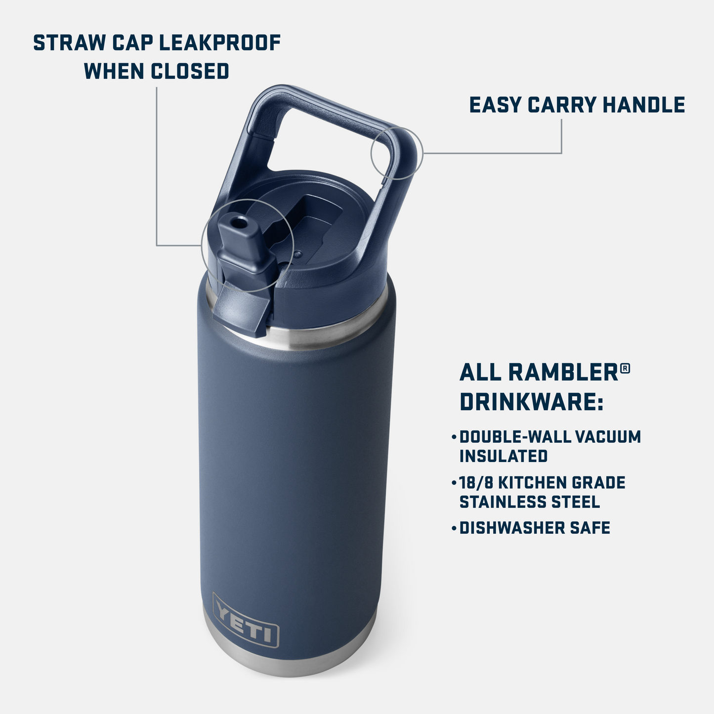 YETI Rambler® 26 oz (769 ML) Straw Bottle Royal Blue