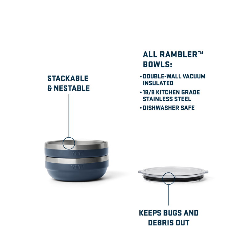Rambler® Small Insulated Low Bowl Navy