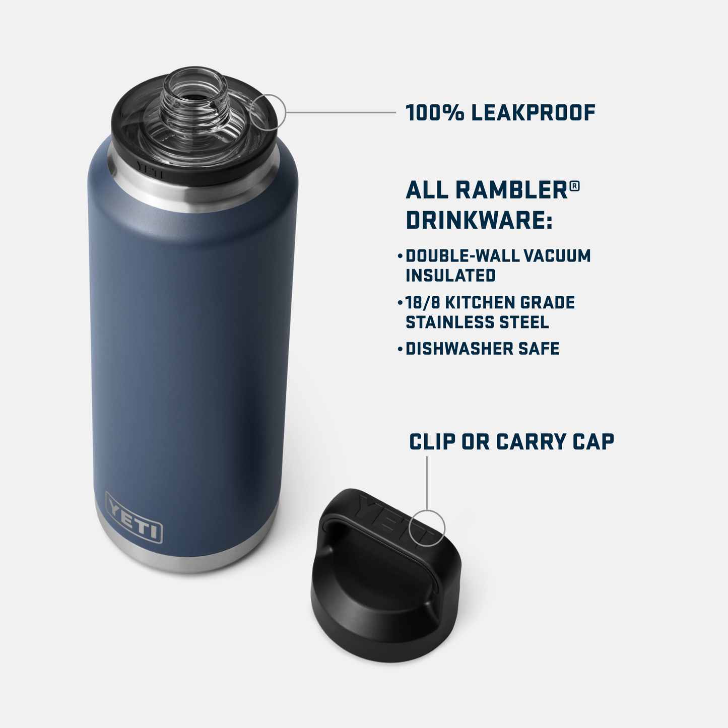 YETI Rambler® 46 oz (1.4L) Bottle With Chug Cap Royal Blue