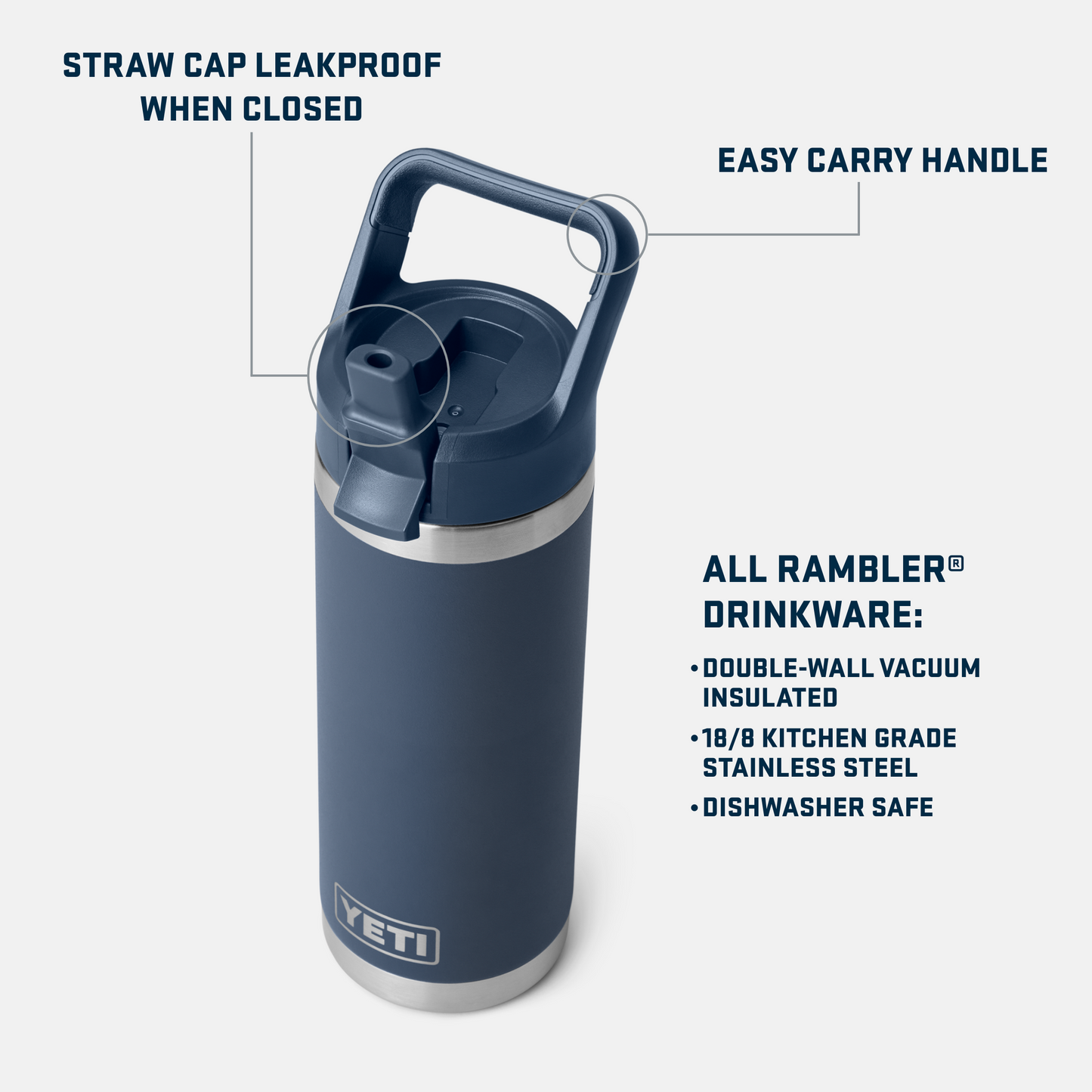 Rambler® 18 oz (532 ML) Straw Bottle Royal Blue