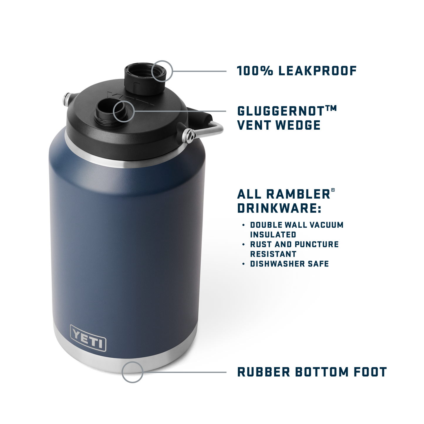 Rambler® One Gallon (3.8L) Jug Stainless Steel