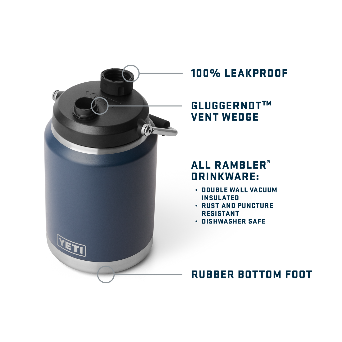 Rambler® 1/2-Gallon (1.9L) Jug Navy