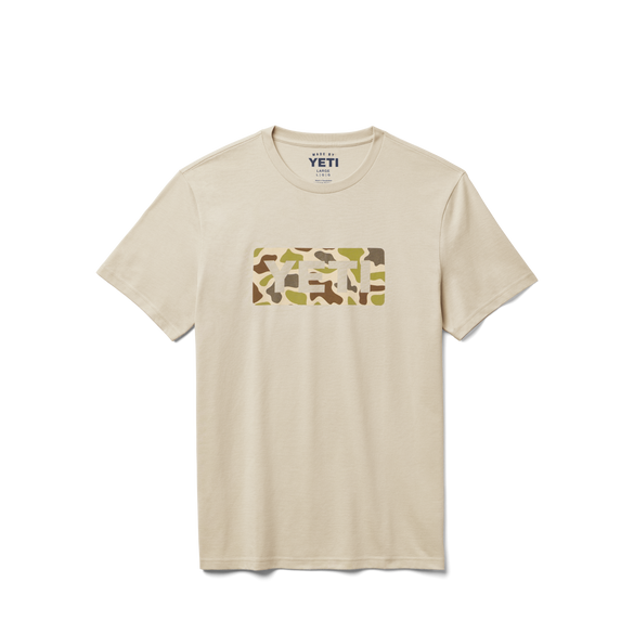 YETI Camo Logo Badge Short Sleeve T-Shirt Sand