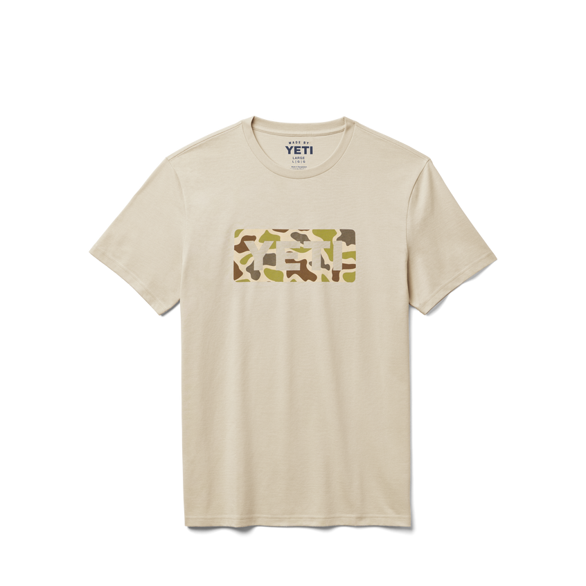 YETI Camo Logo Badge Short Sleeve T-Shirt Sand