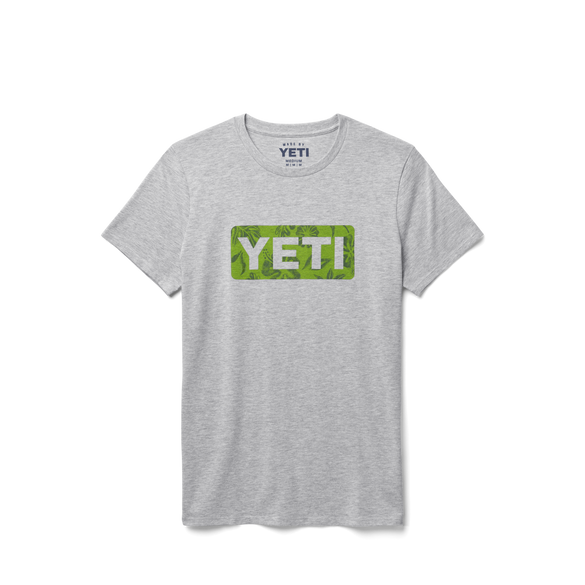 Womens Floral Logo Badge Short Sleeve T-Shirt Heather Grey