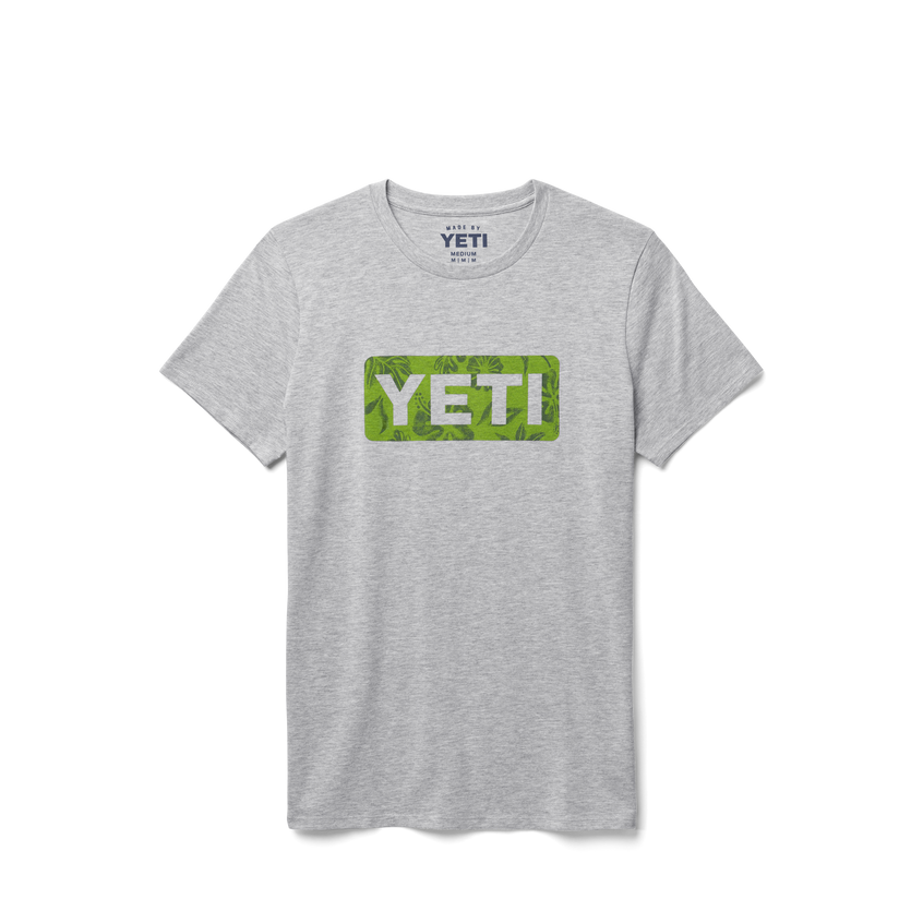 Womens Floral Logo Badge Short Sleeve T-Shirt Heather Grey