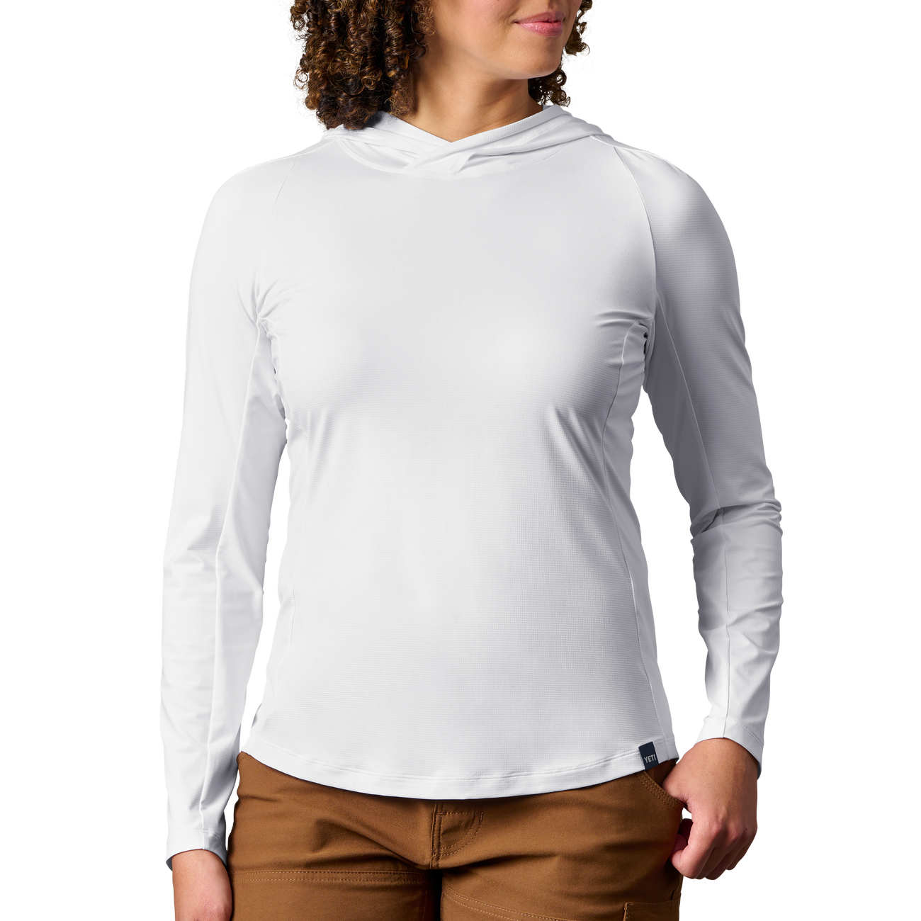 YETI Women's Hooded Ultra Lighweight Sunshirt White