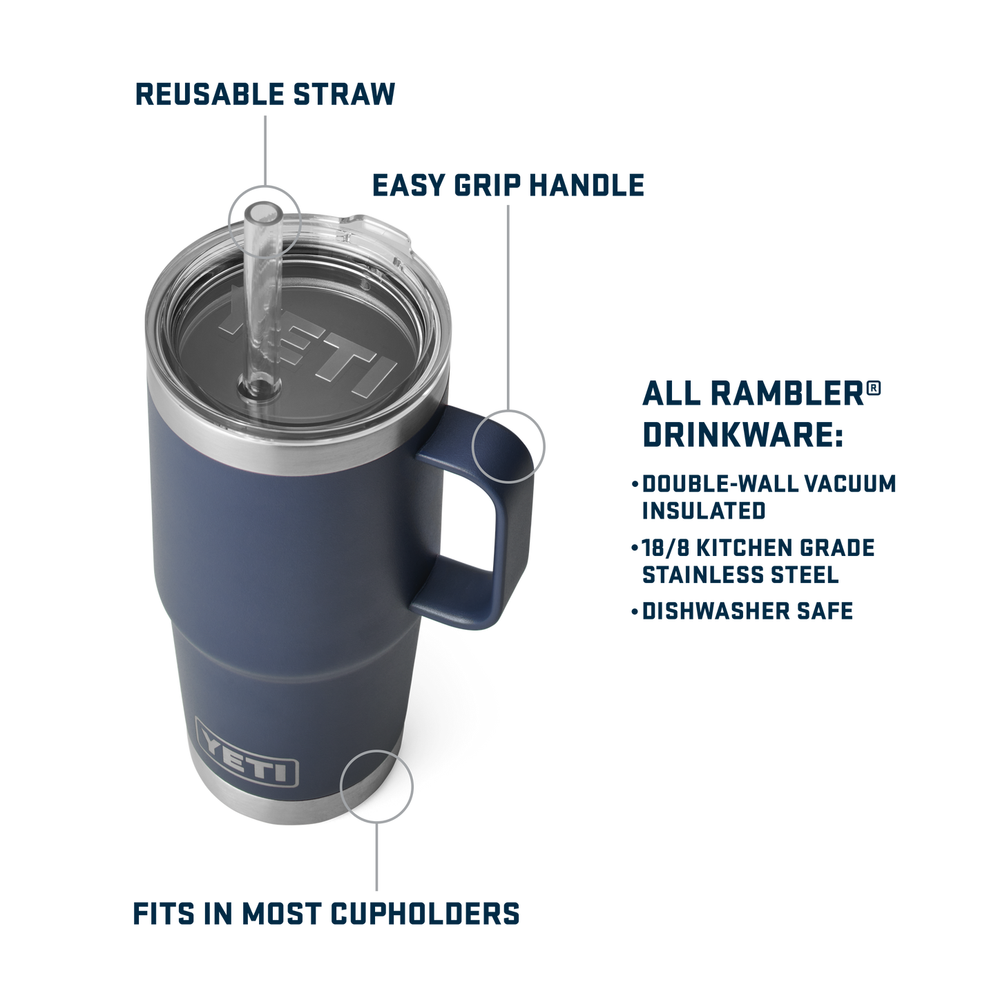 Rambler® 25 oz (739 ml) Straw Mug Black Forest Green