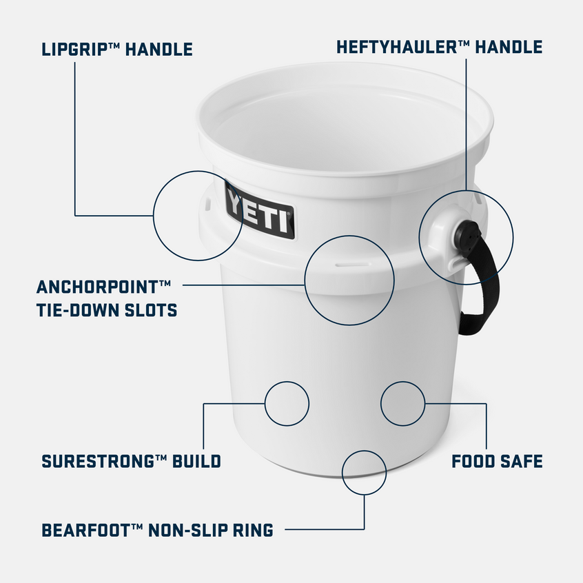 YETI LoadOut® 5-Gallon Bucket White/Blue