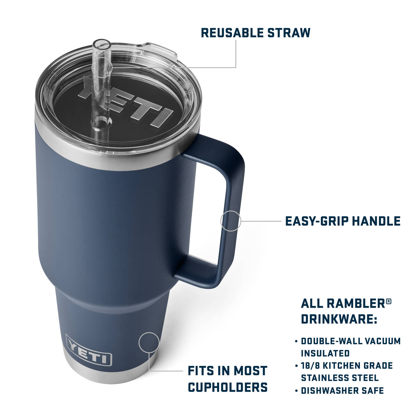 YETI Rambler® 42 oz (1.2L) Straw Mug Big Sky Blue