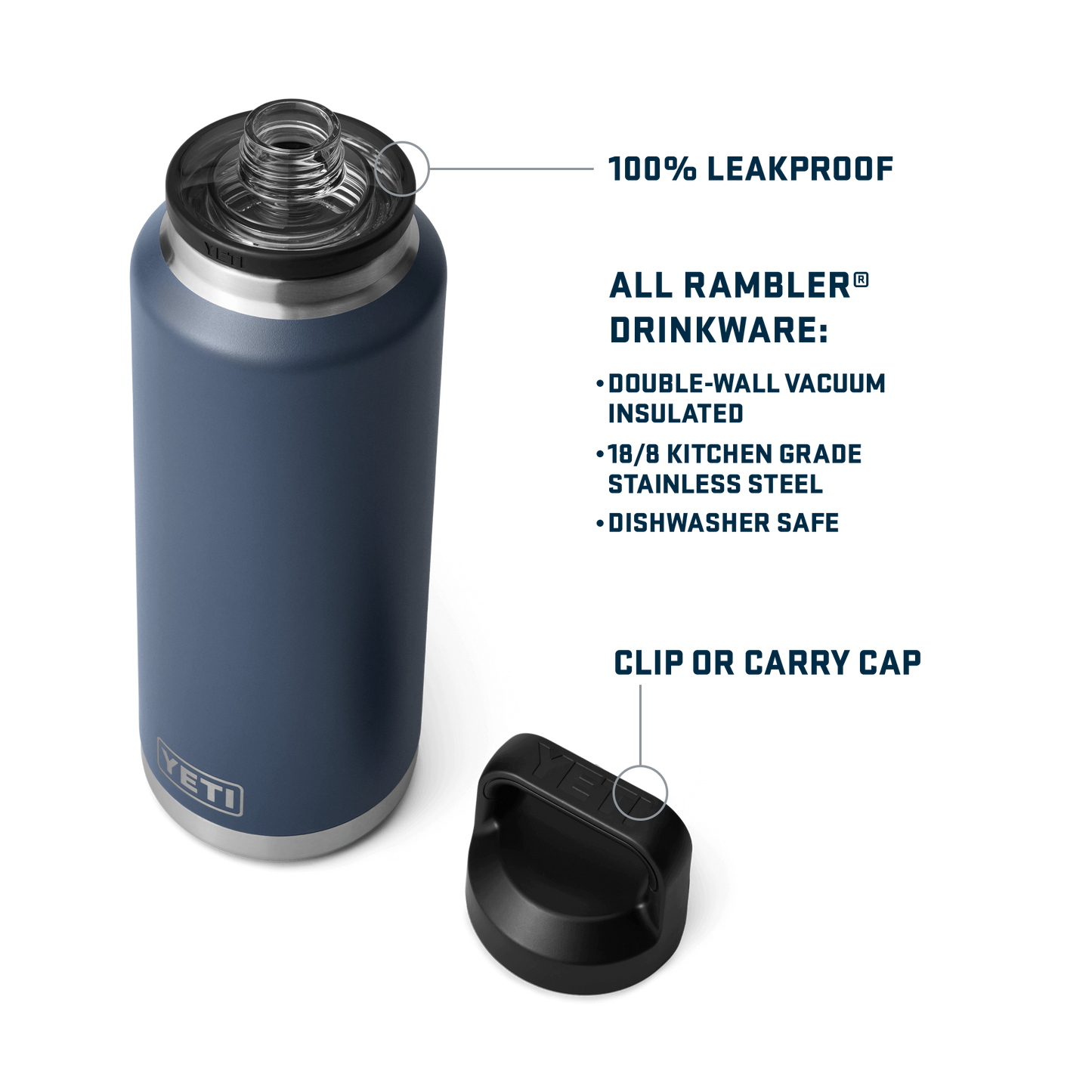 YETI Rambler® 46 oz (1.4L) Bottle With Chug Cap Camp Green