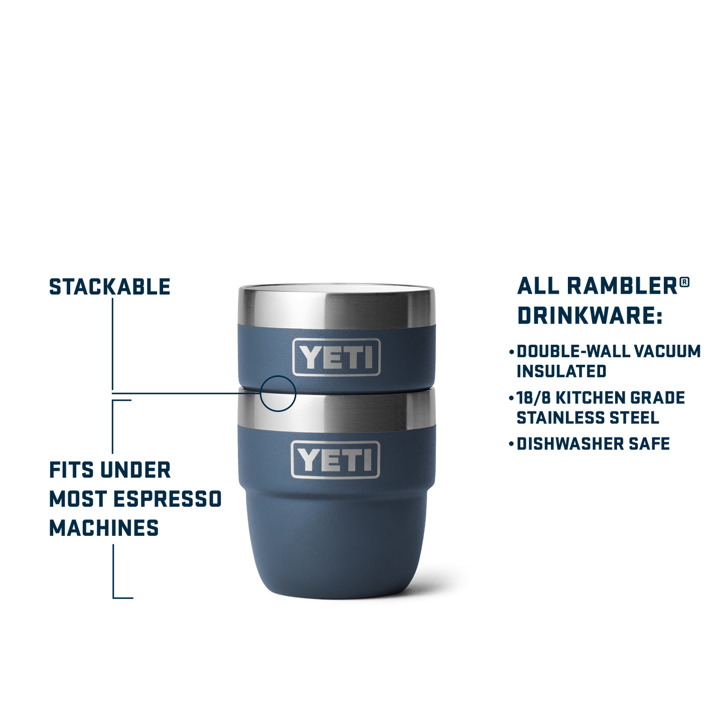 YETI Rambler® 4 oz (118 ml) Stackable Cups Black Forest Green