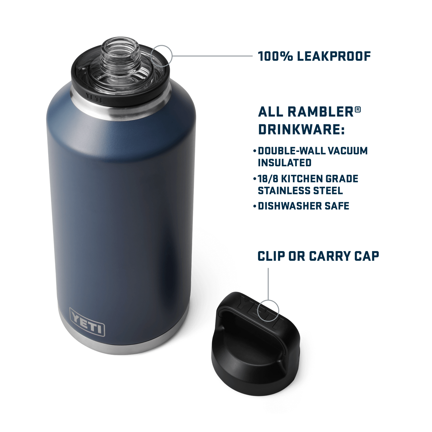 YETI Rambler® 64 oz (1.9L) Bottle With Chug Cap Rescue Red