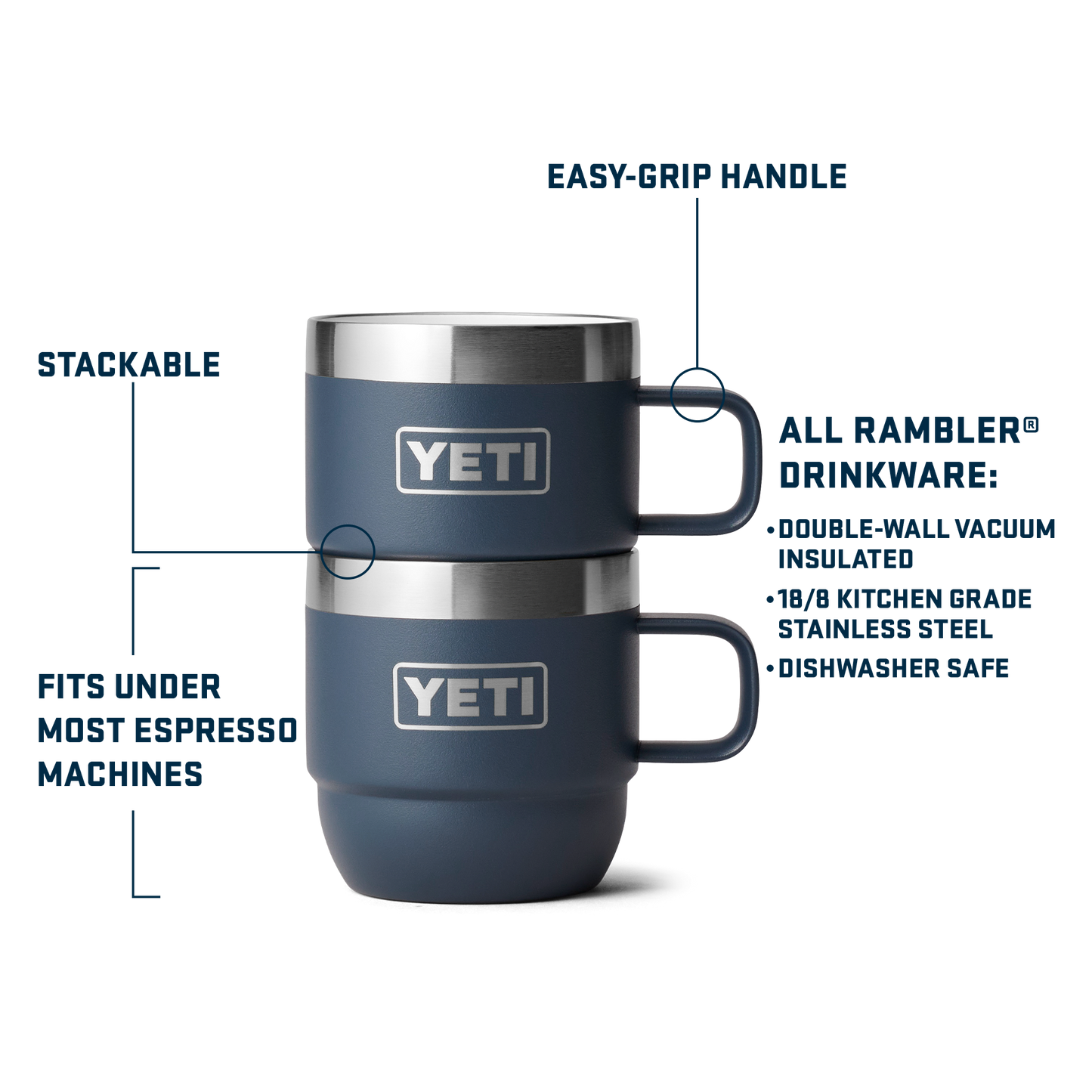 YETI Rambler® 6 oz (177 ml) Stackable Mugs Black