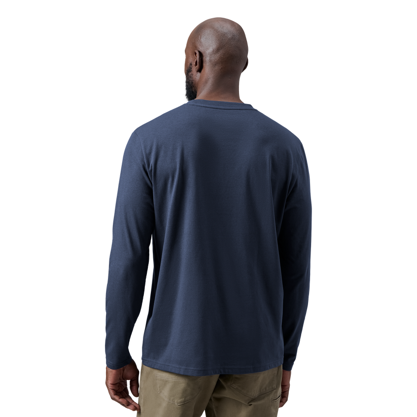 YETI Logo Badge Long Sleeve Shirt Navy