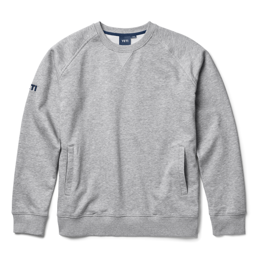YETI Brushed Fleece Crewneck Pullover Gray Grey