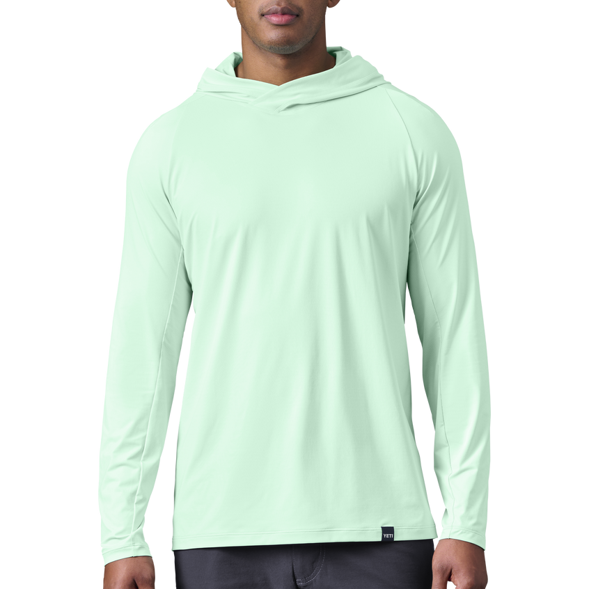 YETI Men's Hooded Ultra Lightweight Sunshirt Ice Blue