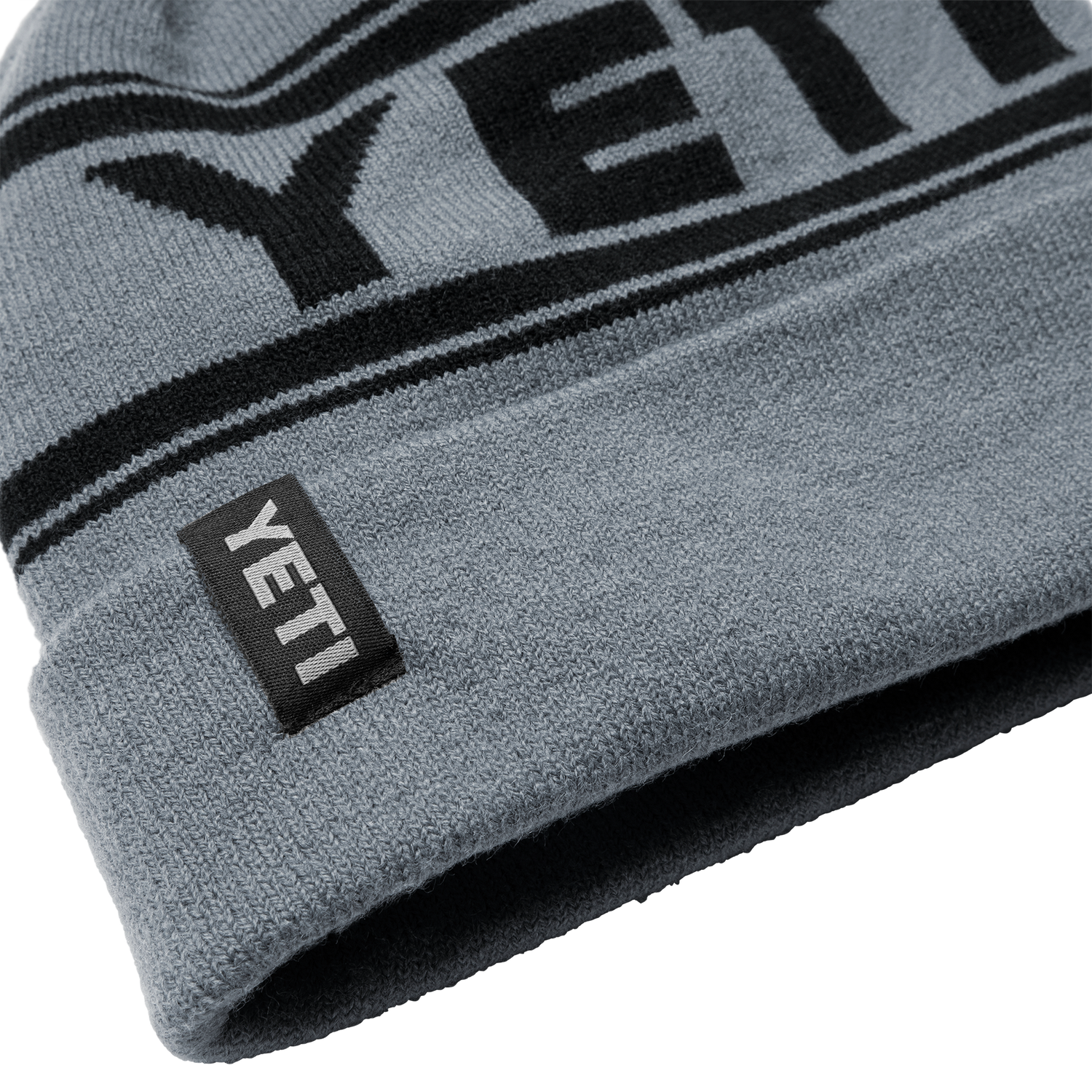 YETI Logo Retro Knit Beanie Navy/White