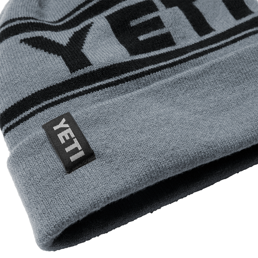 YETI Logo Retro Knit Beanie Navy/White