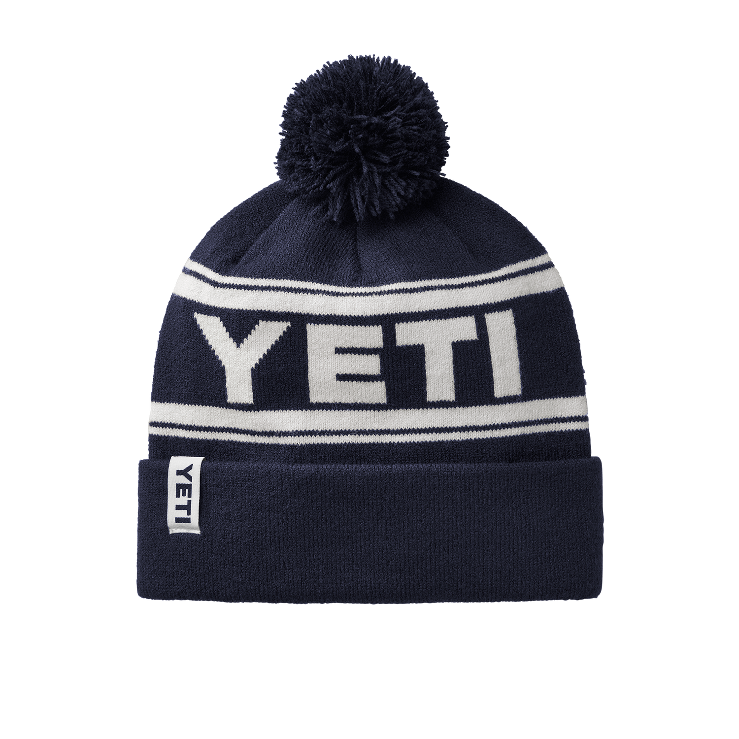 YETI Logo Retro Knit Beanie Navy/White