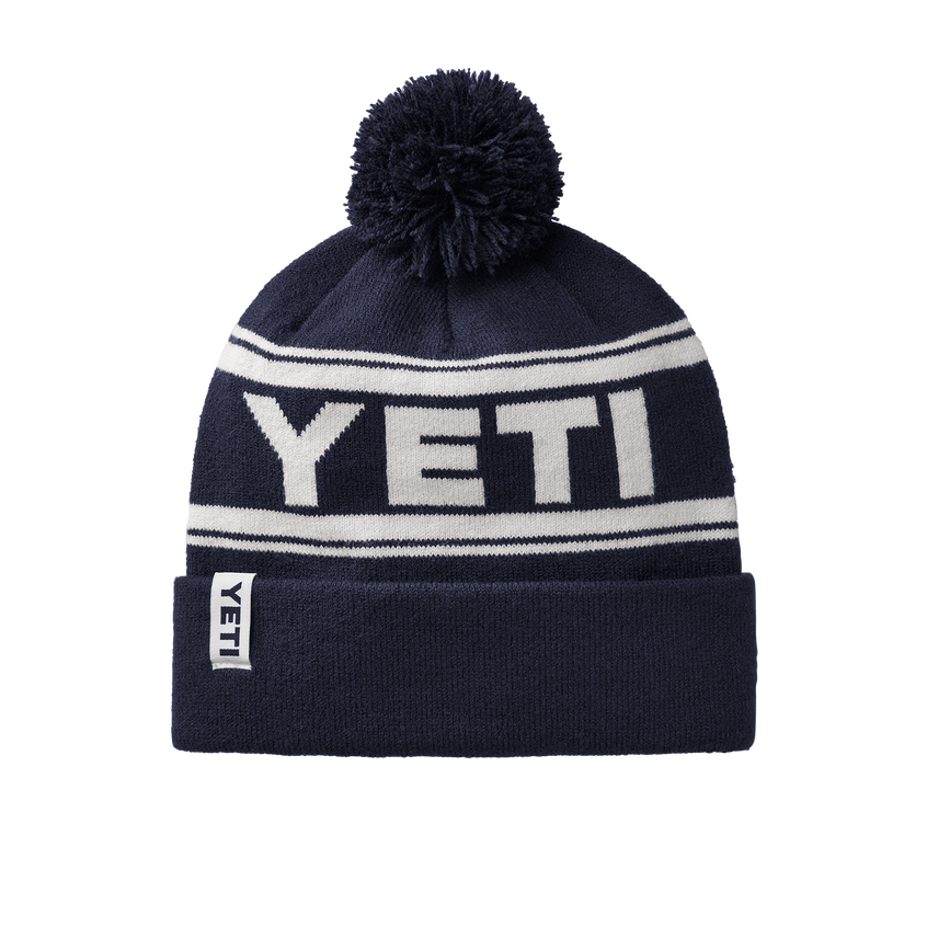 YETI Logo Retro Knit Beanie Navy/White