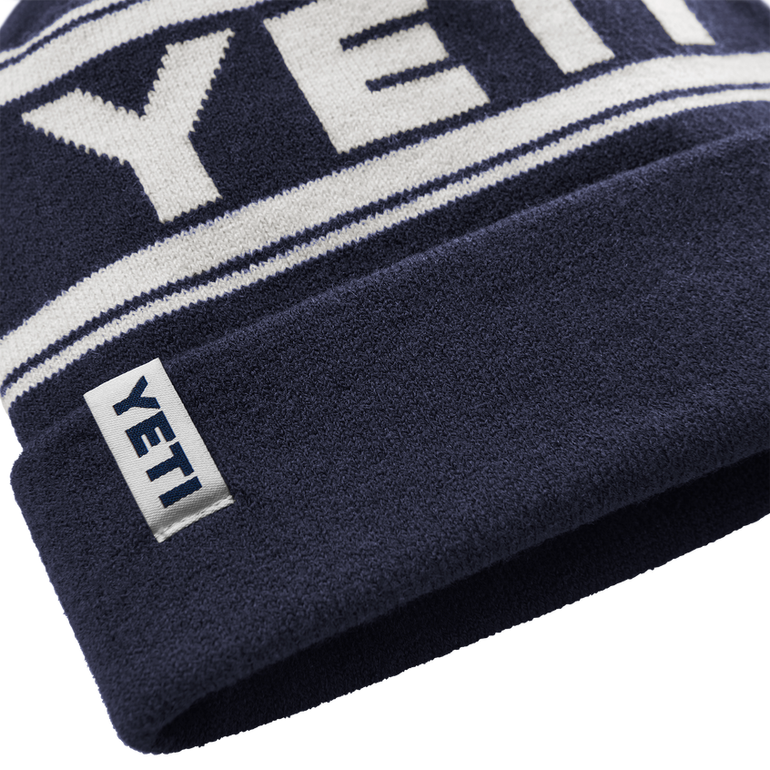YETI Logo Retro Knit Beanie Grey/Black