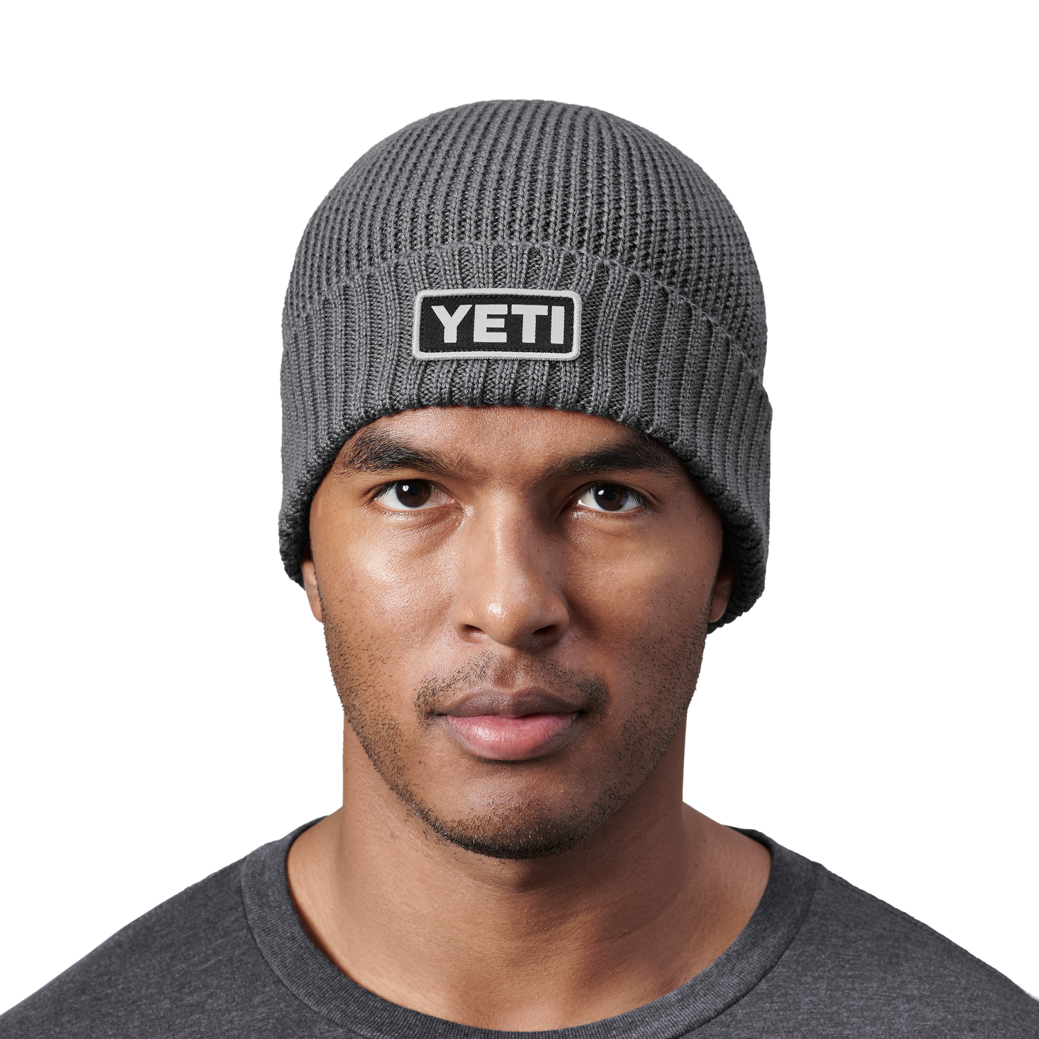 YETI Logo Beanie Hat Grey