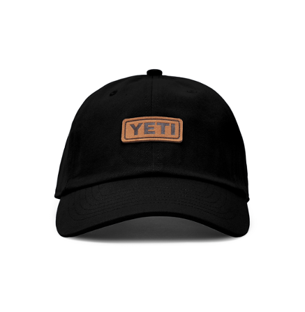 Leather Logo Badge Hat Black